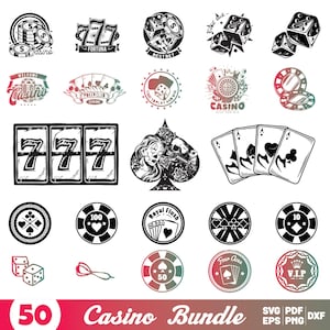 Casino Svg Bundle, Casino Clipart For Cricut, Casino Ghost Silhouette, Casino Decal, Casino Cutfile, Casino Vector.