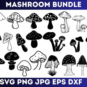 MUSHROOM SVG, MUSHROOM Clipart, Mushroom Svg cut files for Cricut, Fungi Svg Cut Files , Mushroom Clipart Bundle, High Quality Mushroom