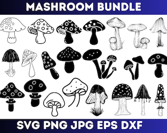 MUSHROOM SVG, MUSHROOM Clipart, Mushroom Svg pliki do cięcia dla Cricut, Fungi Svg pliki do cięcia, Mushroom Clipart Bundle, Wysokiej Jakości Mushroom