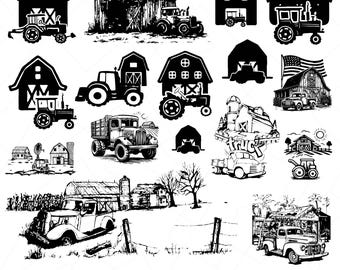 Farm Scene SVG Bundle, Farm Svg Cut Files, Farmhouse Decor Signs, Farming and Agriculture SVG, Laser Engrave Farm SVG Files, Cricut