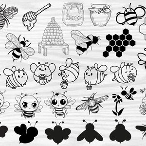 Bee Svg Bundle, Honey Bee Clipart Bundle, Honeycomb Svg, Bee Clipart, Queen Bee Svg, Bee Hive Svg, Honey Bee Svg, Cute Bee Svg, Bumble Bee