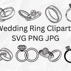 Marriage Rings Svg Bundle, Ring Svg, Wedding Svg, Clipart, Silhouette, Cricut, Engagement Ring SVG, Marriage Svg