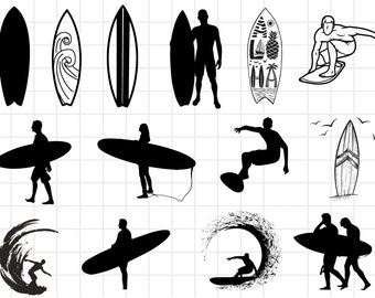 Surfplank SVG, Floral Surfboard SVG, Surf SVG, Surfen, Oceaan, Zomer, Strand, Hawaiiaans, Clipart, Bestanden voor Cricut, Bestanden knippen, Dxf, Png, Eps