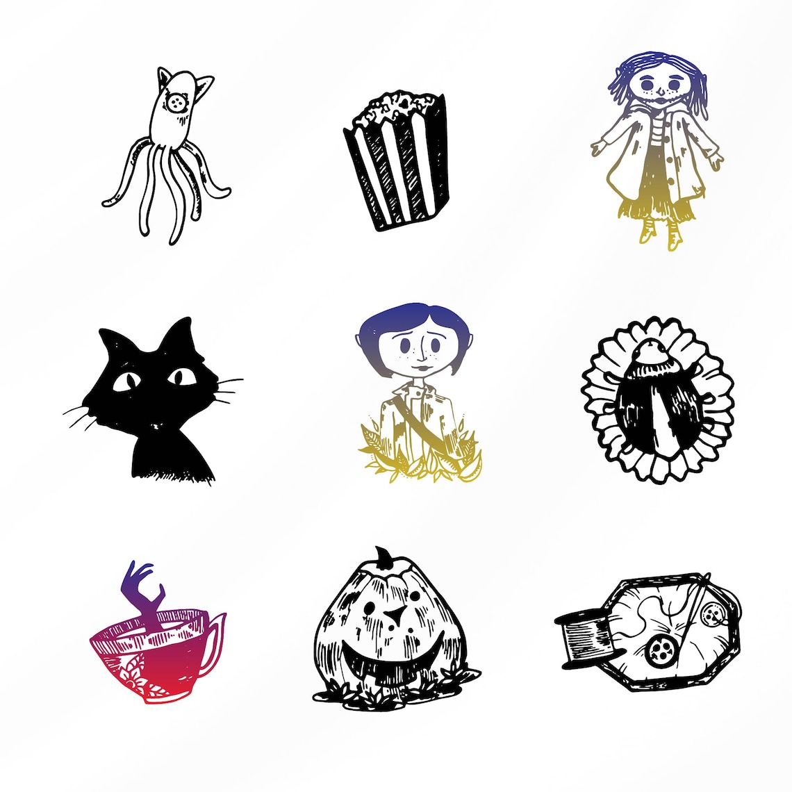 Coraline Svg Bundle, Coraline Clipart for Cricut, Coraline Ghost ...
