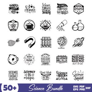 Science Svg Bundle, Science Clipart For Cricut, Lab Equipments Silhouette, Science Vector, Chemistry Decal, Science Cut File.