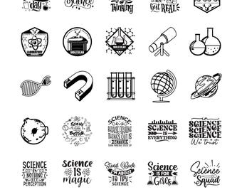 Science Svg Bundle, Science Clipart For Cricut, Lab Equipments Silhouette, Science Vector, Chemistry Decal, Science Cut File.