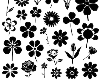 Flower SVG Bundle, Flowers Svg, Spring, Flowers Designs for Shirts, Flower Clipart, Flower Cut Files, Cricut, Png, Svg