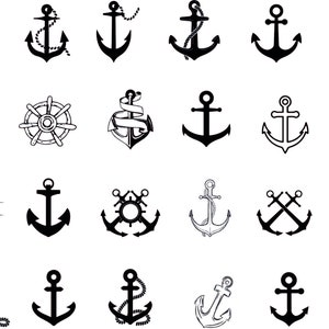 Anker SVG Bundle, Anker Rahmen SVG, Geteilter Anker SVG, Anker ClipArt, Kreuzfahrt svg, Monogramm Anker svg, Cut Files for Cricut, Silhouette