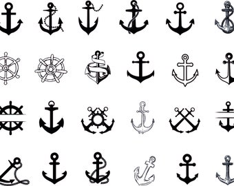Anchor SVG Bundle, Anchor Frame SVG, Split Anchor SVG, Anchor ClipArt, Cruise svg, Monogram Anchor Svg, Cut Files For Cricut, Silhouette