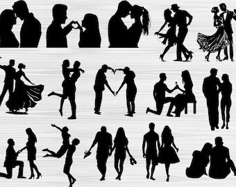 Beautiful Couple Svg Bundle, Relationship Svg Bundle , Couple silhouettes, Couple Png, Lovers silhouette, Wedding couple Svg, Cut files