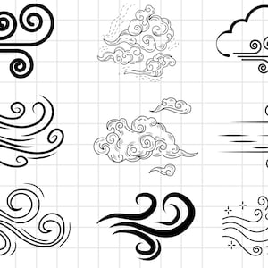 Wind Svg Bundle, Wind Storm Cricut, Wind Silhoulette, Air Flow Vector, Wind Clipart, Weather Svg, Storm Svg, Cloud Svg, Png, Svg