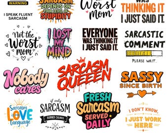 Sarcastic Mom PNG Bundle Snarky Bundle Mom Sublimation Sarcastic Clipart Funny Mom Sarcastic Woman Digital Files Set Swearing Mom quotes