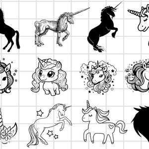 最高のユニコーン SVG バンドル、ユニコーン ヘッド SVG バンドル、Cricut 用ファイル、シルエット、ユニコーン カット ファイル、マジカル ユニコーン、漫画ユニコーン ヘッド