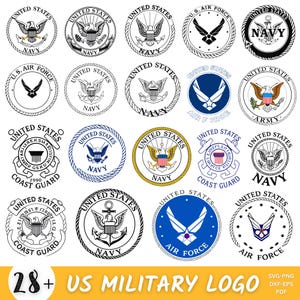 US Military Logo SVG Bundle, Navy Svg, Coast Guard Svg, Army Svg, Air Force, Laser Ready, Vector, Digital Download, Space Force SVG, Cricut