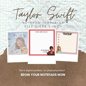 Notatniki Taylor Swift - 3,5 x 3,5 cala, urocze artykuły piśmiennicze, idealne dla fanów i na prezenty, zapisywalne notesy