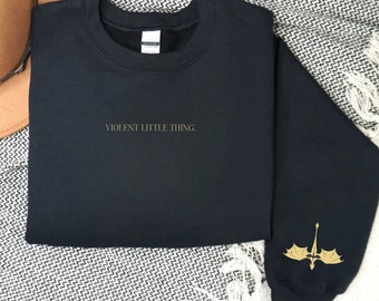 Violent Little Thing Sweatshirt - Unisex - Fourth Wing - Basgiath War Collage - Dark Academia, Xaden Riorson Sweater, Iron Flame
