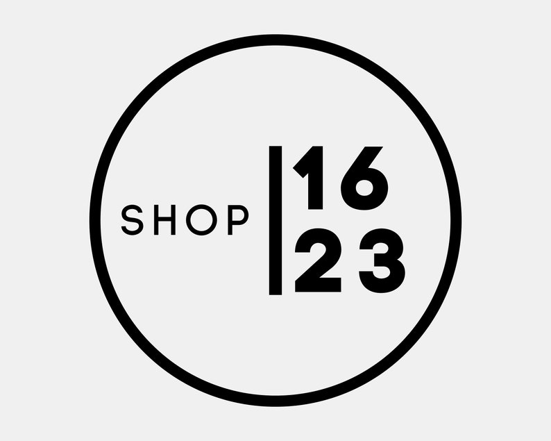 May include: Black and white logo with the word "SHOP" and the numbers "11623" in a circle.