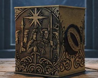 Fellowship Deck Box, 3D Printed, Holds 125 Double Sleeved Cards