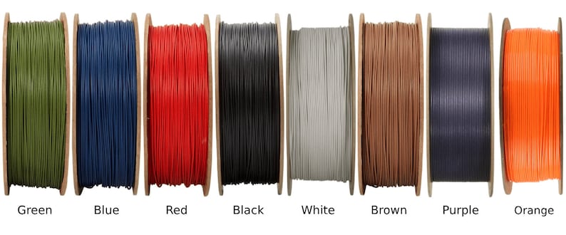 May include: Spools of cord in various colors, including green, blue, red, black, white, brown, purple, and orange.