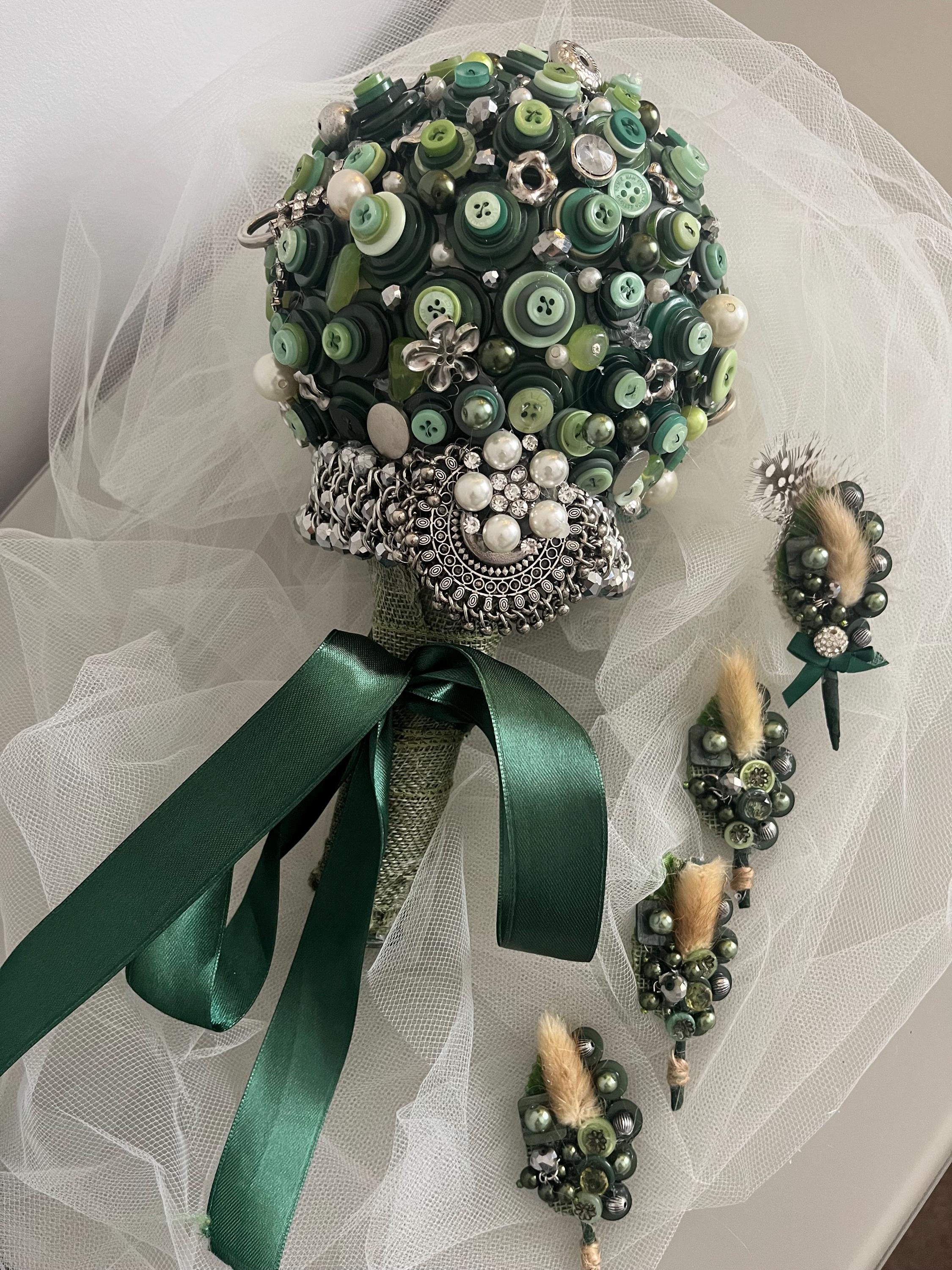 Recycled Button Bridal Bouquet