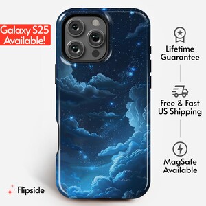 Starry Night Sky Phone Case | Dreamy Clouds Collection | iPhone 14 15 16 Pro, Samsung Galaxy s23 s24 s25 Ultra, Google Pixel 7 8 9 Pro +more