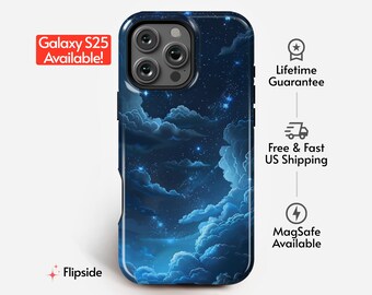 Capa de celular Starry Night Sky | Coleção Dreamy Clouds | iPhone 14 15 16 Pro, Samsung Galaxy s23 s24 s25 Ultra, Google Pixel 7 8 9 Pro +mais