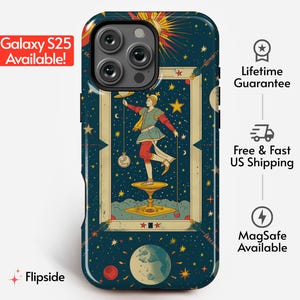 Capa de telefone Libra Zodiac Tarot | Coleção de cartas de tarô | iPhone 14 15 16 Pro, Samsung Galaxy s23 s24 s25 Ultra, Google Pixel 7 8 9 Pro +mais
