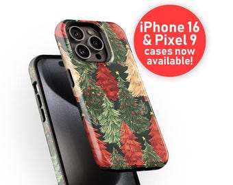 クリスマスツリー スマホケース | クリスマス ホリデー ツリー シリーズ | iPhone 14 15 16 Pro Max、Samsung Galaxy s23 s24、Google Pixel 8 9 Pro