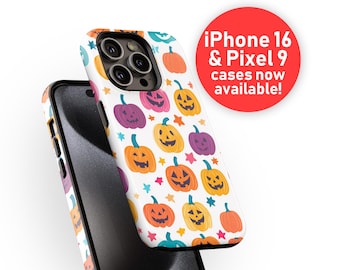 パンプキン パーティー 携帯ケース | 楽しいハロウィン パターン シリーズ | iPhone 14 15 16 Pro Max、Samsung Galaxy s22 s23 s24、Google Pixel 8 9 Pro