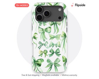 Capa para celular Green Bows, resistente e fina com MagSafe, para iPhone Galaxy Pixel