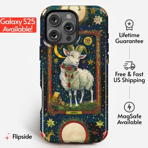 Aries Zodiac Tarot Phone Case | Tarot Card Collection | iPhone 14 15 16 Pro, Samsung Galaxy s23 s24 s25 Ultra, Google Pixel 7 8 9 Pro +more