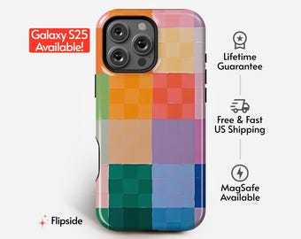 Colorful Geoblock Abstract Phone Case | Geometric Art | iPhone 14 15 16 Pro, Samsung Galaxy s23 s24 s25 Ultra, Google Pixel 7 8 9 Pro + more