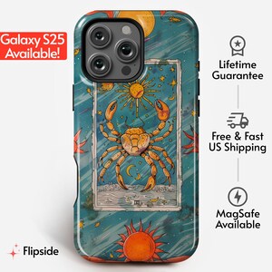 Cancer Zodiac Tarot Phone Case | Tarot Card Collection | iPhone 14 15 16 Pro, Samsung Galaxy s23 s24 s25 Ultra, Google Pixel 7 8 9 Pro +more