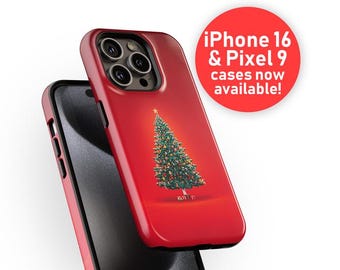 クリスマスツリー スマホケース | クリスマス ホリデー シリーズ | iPhone 14 15 16 Pro Max、Samsung Galaxy s23 s24、Google Pixel 7 8 9 Pro