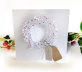 Handmade Luxury White Christmas Wreath Card | Festive Red Berries & Embossed Snow | Merry Christmas Greeting | Modern 3D Die-Cut Paper Craft