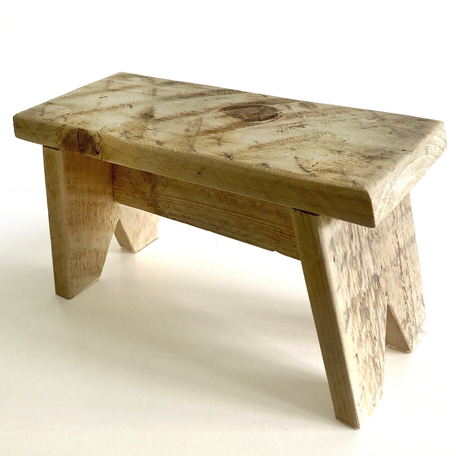 Handmade Wooden Stool | Rustic Plant Stand, Kitchen Footstool, Nursery ...