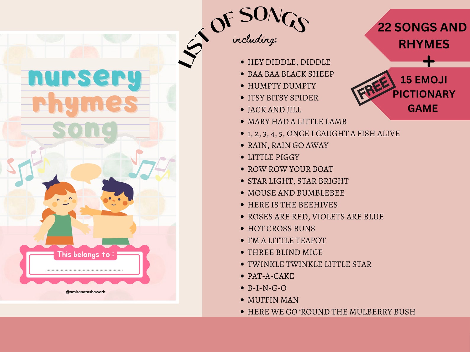 Printable Nursery Rhymes, Preschool Songs, Classroom Decor (PDF) - Etsy