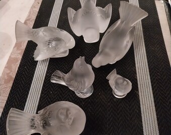 Lot de 6 oiseaux Lalique