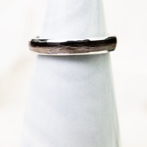 Pet Hair Memorial Ring • Sterling Silver Keepsake Jewellery • Personalised Pet Loss Gift