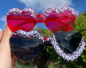 Gafas con cristales de imitación / Gafas a juego / Estilo Harry / Disco De vez en cuando, beso todo el tiempo