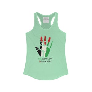 Palestina libre coordina el tanque Racerback ideal para mujeres