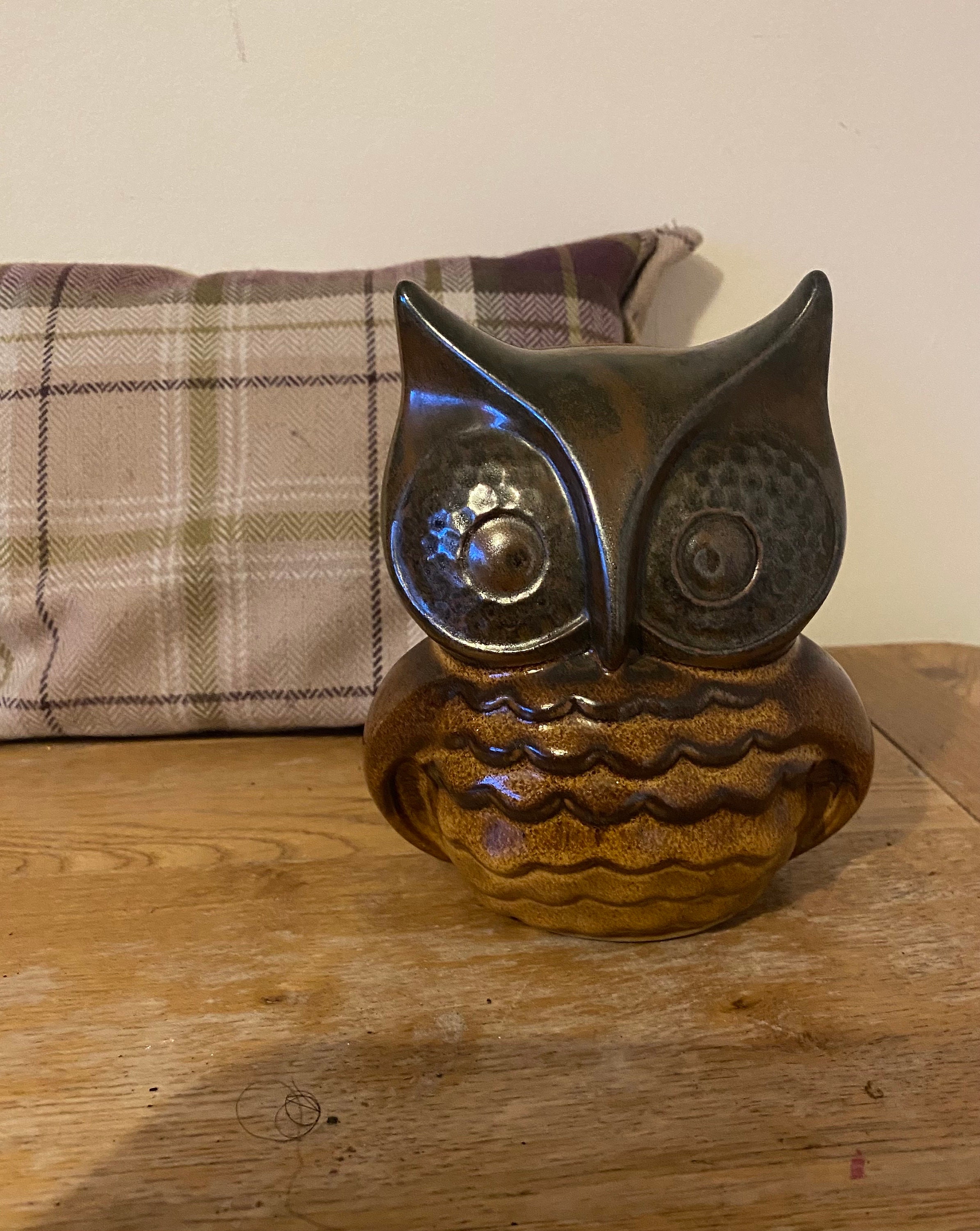vintage ceramic Owl piggy bank