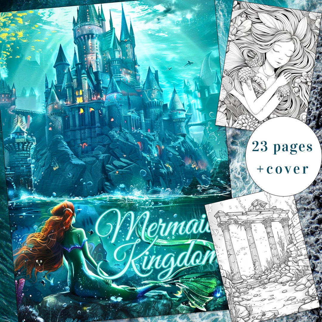 23 Mermaid Kingdom Coloring Page, Mermaid Coloring Book, Ocean Coloring ...