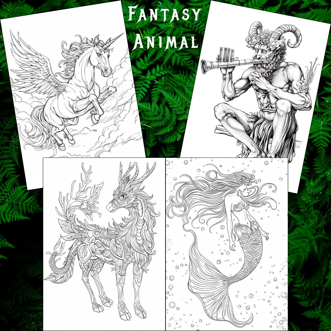 23 Fantasy Animal Coloring Page, Fantasy Coloring,animal Coloring Book ...
