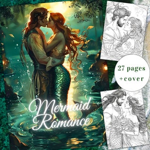 27 Syrenka Romans Kolorowanka, Syrena Kolorowanka, Ocean Kolorowanka, Dorośli + dzieci Natychmiastowe pobieranie, Syrena, Pani, PDF do druku