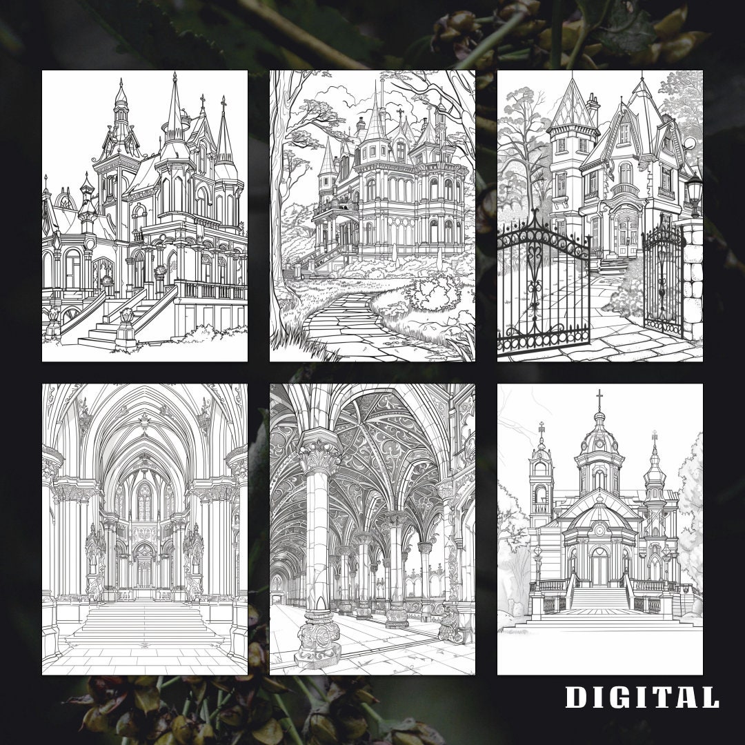 36 Gothic Architecture Coloring Page, Gothic Coloring, Architecture ...