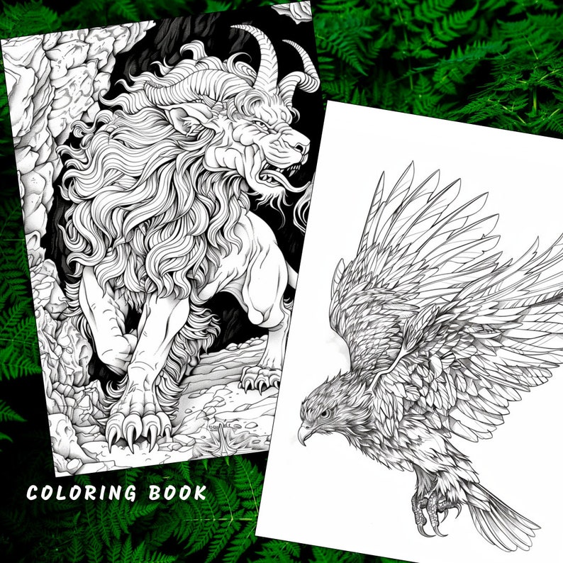 23 Fantasy Animal Coloring Page, Fantasy Coloring,animal Coloring Book