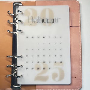 Annual calendar 2025 | A6 | Monthly overview | 12 parts | for budget binder | Year at a glance | Calendar | laminated