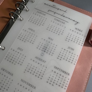 Annual overview A6 | Calendar 2025 | Cover method | minimalist | for A6 binder |