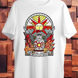Alabado sea el sol Tarot Carta Juegos en línea Gracias a Dios Dark Souls Camiseta Regalo ideal Presente Unisex Hombres Damas Top Camiseta
